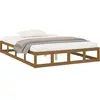 vidaXL Cadre de lit Marron miel 200x200 cm Bois massif