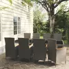 vidaXL Meuble TV Noir 80x30x40 cm Bois de pin massif et rotin naturel