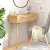 vidaXL Table console Marron 80x30x75 cm Bois massif pin /rotin naturel