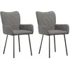 vidaXL Chaises à manger lot de 2 gris clair tissu