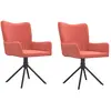 vidaXL Chaises pivotantes à manger lot de 2 Rose Velours