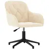 vidaXL Chaise pivotante de bureau Crème Velours