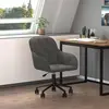 vidaXL Chaise pivotante de bureau Gris foncé Velours