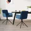 Non communiqué vidaXL Chaises pivotantes à manger lot de 2 Bleu Velours