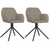 vidaXL Chaises pivotantes à manger lot de 2 Gris clair Velours