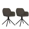 vidaXL 2x Chaises Pivotantes de Salle à Manger Fauteuils à Dîner Chaises de Cuisine Chaises de Repas Hauteur Réglable Gris 344741