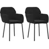 vidaXL Chaises à manger lot de 2 Noir Velours
