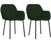 vidaXL Chaises à manger lot de 2 Vert foncé Velours