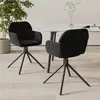 vidaXL Chaises pivotantes à manger lot de 2 Noir Velours