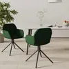 vidaXL Chaises pivotantes à manger lot de 2 Vert foncé Velours