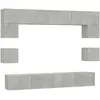 vidaXL Ensemble de meubles TV 8 pcs Gris béton Bois d'ingénierie