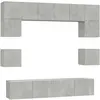 vidaXL Ensemble de meubles TV 8 pcs Gris béton Bois d'ingénierie