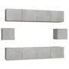 vidaXL Ensemble de meubles TV 6 pcs Gris béton Bois d'ingénierie