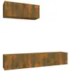 vidaXL Ensemble de meubles TV 3 pcs Chêne fumé Bois d'ingénierie