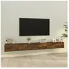 vidaXL Ensemble de meubles TV 3 pcs Chêne fumé Bois d'ingénierie