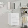 Meuble lavabo avec bassin intégré Blanc Bois d'ingénierie