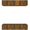 vidaXL Meubles TV 4 pcs Chêne fumé 80x30x30 cm Bois d'ingénierie