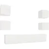 vidaXL Ensemble de meubles TV 6 pcs Blanc Bois d'ingénierie