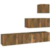 vidaXL Ensemble de meubles TV 4 pcs Chêne fumé Bois d'ingénierie