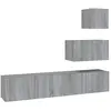 vidaXL Ensemble de meubles TV 4 pcs Sonoma gris Bois d'ingénierie