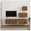vidaXL Ensemble de meubles TV 4 pcs Chêne fumé Bois d'ingénierie