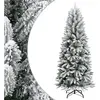 vidaXL Sapin de Noël artificiel avec neige floquée 210 cm PVC et PE