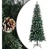 vidaXL Sapin de Noël artificiel avec support Vert 240 cm PVC