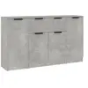 vidaXL Buffets 3 pcs gris béton bois d'ingénierie