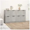 vidaXL Buffets 2 pcs Gris béton 60x30x70 cm Bois d'ingénierie