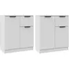 vidaXL Buffets 2 pcs Blanc 60x30x70 cm Bois d'ingénierie