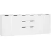 vidaXL Buffets 3 pcs Blanc Bois d'ingénierie