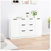 vidaXL Buffets 2 pcs Blanc 60x30x70 cm Bois d'ingénierie