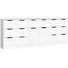 vidaXL Buffets 3 pcs Blanc Bois d'ingénierie