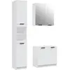 vidaXL Ensemble d'armoires salle de bain 3 pcs blanc bois d'ingénierie