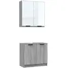 vidaXL Ensemble d'armoires de salle de bain 2 pcs sonoma gris
