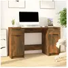 vidaXL Bureau avec armoire latérale Chêne fumé Bois d'ingénierie