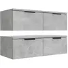 vidaXL Armoires murales 2 pcs Gris béton 68x30x20 cm Bois d'ingénierie