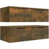 vidaXL Armoires murales 2 pcs Chêne fumé 68x30x20 cm Bois d'ingénierie