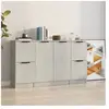 vidaXL Buffets 3 pcs gris béton bois d'ingénierie