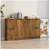 vidaXL Buffets 3 pcs Chêne fumé Bois d'ingénierie