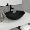 vidaXL Lavabo Verre 50x37x14 cm Noir