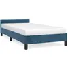 vidaXL Cadre de lit avec tête de lit Bleu foncé 90x190 cm Velours