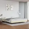 vidaXL Cadre de lit avec tête de lit Crème 200x200 cm Similicuir