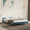 vidaXL Vidaxl Cadre De Lit Sans Matelas Bleu Foncé 140x190 Cm Velours