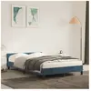 vidaXL Cadre de lit avec tête de lit Bleu foncé 120x200 cm Velours