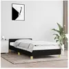 vidaXL Cadre de lit avec tête de lit Noir 90x200 cm Tissu