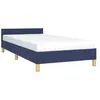 Cadre de lit avec tête de lit sans matelas bleu 90x190 cm tissu Vidaxl