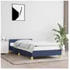 vidaXL Cadre de lit avec tête de lit sans matelas bleu 90x200 cm tissu
