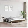 vidaXL Cadre de lit avec tête de lit Marron foncé 160x200 cm Tissu