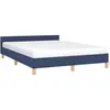 vidaXL Cadre de lit avec tête de lit Bleu 140 x 200 cm Tissu